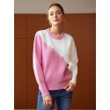  PREMIUM CASHMERE WOOL TWO-TONE SWEATER