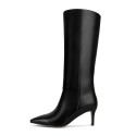 Knee High Boots for Women, with Stiletto Heel and Pointed Toe Design, Classic and Sexy