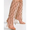  Mesh Barely There Heels