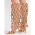  Mesh Barely There Heels