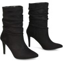 Slim High Heel Wrinkle Design Suede Ankle Boots