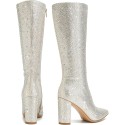 High Heel Glitter Pointed Toe Diamond Boots 