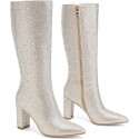 High Heel Glitter Pointed Toe Diamond Boots 