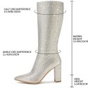 High Heel Glitter Pointed Toe Diamond Boots 