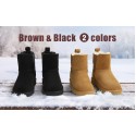 Womens Warm Fuzzy Chelsea Snow Winter Ankle Boots