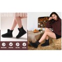 Womens Warm Fuzzy Chelsea Snow Winter Ankle Boots