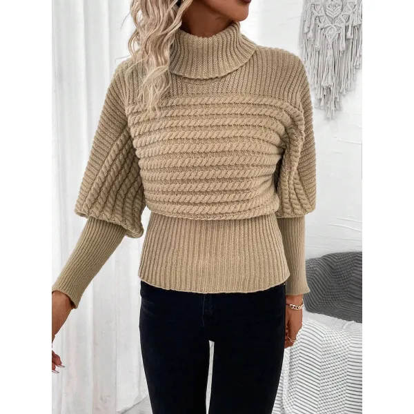 SHEIN Frenchy Turtleneck Lantern Sleeve Sweater