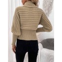 SHEIN Frenchy Turtleneck Lantern Sleeve Sweater