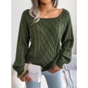Cable Knit Button Detail Raglan Sleeve Sweater