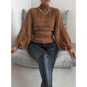 SHEIN Essnce Solid Color High Neck Loose Casual Sweater