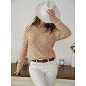 SHEIN Mulvari Solid Pearl Rib-Knit Sweater