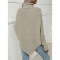 SHEIN Essnce Turtleneck Irregular Hem Cape Sweater