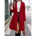 Women's Double-breasted Mid-length Woolen Coat