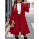 Women's Double-breasted Mid-length Woolen Coat