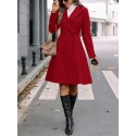 Women's Double-breasted Mid-length Woolen Coat