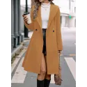 Women's Double-breasted Mid-length Woolen Coat