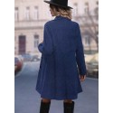 Solid Color Fitted Woolen Coat With Button Closure