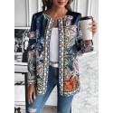 Paisley Print Open Front Coat