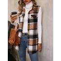 Plaid Print Flap Detail Sleeveless Coat