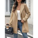 Solid Color Single-breasted Open Front Jacket