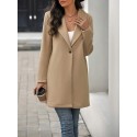 Solid Color Single-breasted Open Front Jacket