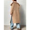 Waterfall Collar Open Front Overcoat