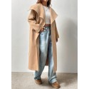 Waterfall Collar Open Front Overcoat