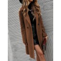 Women's Lapel Collar Double Breasted Wool Coat