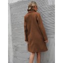 Women's Lapel Collar Double Breasted Wool Coat