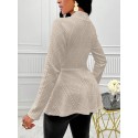 SHEIN Slayr Solid Color Textured Single Button Jacket