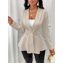 SHEIN Slayr Solid Color Textured Single Button Jacket