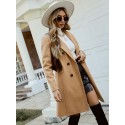 SHEIN Frenchy Double Breasted Lapel Collar Overcoat