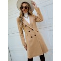 SHEIN Frenchy Double Breasted Lapel Collar Overcoat