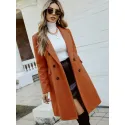 SHEIN Frenchy Double Breasted Lapel Collar Overcoat