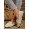 Spring And Autumn Knit Flat Slip-on Loafers, Breathable, Non-slip, Comfortable Work Shoes