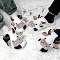 Home Animal Cute Cartoon Slippers Warm, Fashionable And Comfortable Cow Plus Velvet Slippers