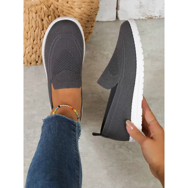 Latest Comfortable & Breathable Knitted Slip-on Sport Casual Shoe, Fashionable Flat Shoes