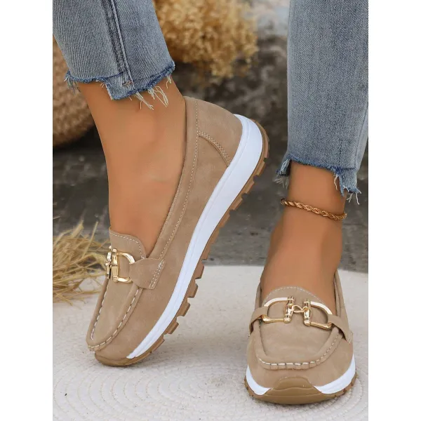 Summer Hollow Out New Style Pu Leather Peas Shoes For Middle Aged & Elderly Women, Soft Bottom Wedge Heels Loafers