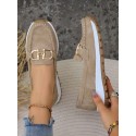 Summer Hollow Out New Style Pu Leather Peas Shoes For Middle Aged & Elderly Women, Soft Bottom Wedge Heels Loafers