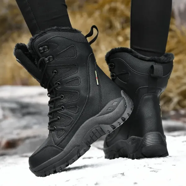 Moipheng Winter Boots Women Super Warm Plus Size 36-46 Mid-Calf Motorcycle Boots Warm Plush Platform Shoes Zapatos Para Mujer