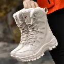 Moipheng Winter Boots Women Super Warm Plus Size 36-46 Mid-Calf Motorcycle Boots Warm Plush Platform Shoes Zapatos Para Mujer