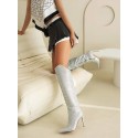 High Heel Glitter Pointed Toe Diamond Boots 