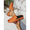 Women'S Low Heel Square Toe Fish Mouth Flat Shoes