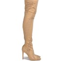 hinestone Mesh Thigh High Boots