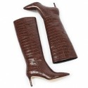 high Boots For Women, With Stiletto Heel And Pointed Toe Design