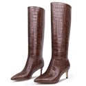 high Boots For Women, With Stiletto Heel And Pointed Toe Design