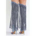 Fringe Rhinestones Over-The-Knee Boots