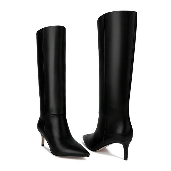 Knee High Boots for Women, with Stiletto Heel and Pointed Toe Design, Classic and Sexy
