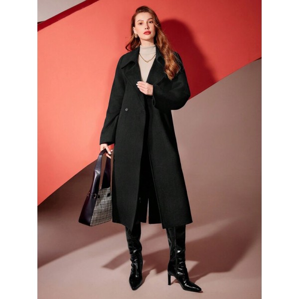 PREMIUM BELTED WOOL-BLEND COAT