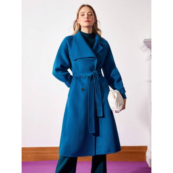 PREMIUM FUNNEL NECK WOOL-BLEND COAT